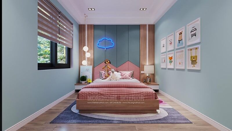 Tạo ra một không gian thật xinh xắn bằng cách thiết kế phòng ngủ của bé gái với tông màu hông sẽ giúp tạo ra một không gian tuyệt vời.